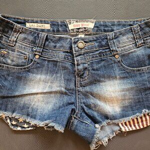 Hot Kiss American Flag Jean Shorts